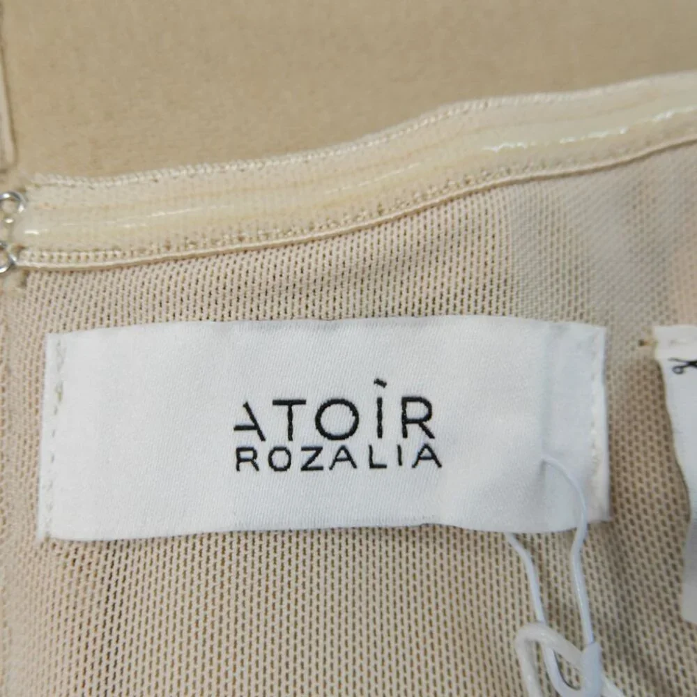 ATOIR x ROZALIA The Corset Top Size 12 L Sand Beige Boned Back Zip Stretch NEW - Picture 10 of 14